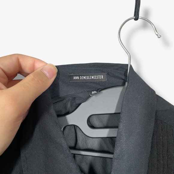 Ann Demeulemeester Button Down Blouse Women 40 Silk Sheer Cropped Designer - Picture 2 of 7